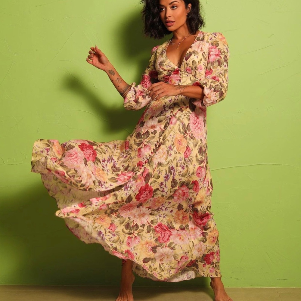 NWOT. ZIMMERMANN  tie-neck Linen Dress